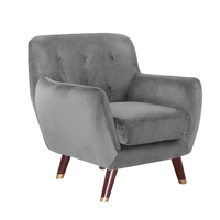 Fotel welurowy szary BODO