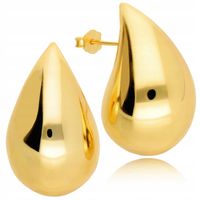 Złote Kolczyki 925 Bardzo Duże Krople Łezki Sztyfty Srebro 925