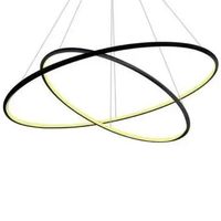 LAMPA wisząca SLIM/000010/4000/B MDECO metalowa OPRAWA okrągły ZWIS LED 53W 4000K do biura czarny