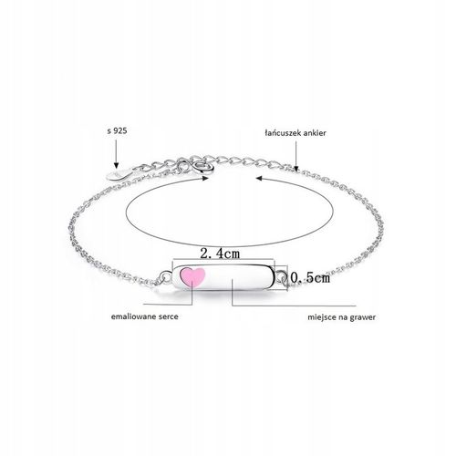 Bransoletka personalizowana z grawerem, srebro 925 na Arena.pl