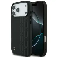 etui mercedes leather laurel leaves magsafe na iphone 17 pro max - czarne