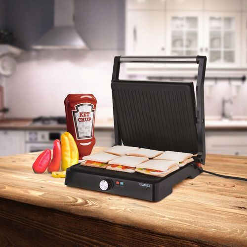 GRILL ELEKTRYCZNY OPIEKACZ DO MIĘSA WARZYW LUND 2200W 29x23cm ROZKŁADANY na Arena.pl