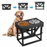 Miska Dla Psa Podwójna Regulowana Wysokość Stojak Antypoślizgowa 2X1.2L