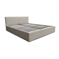 Łóżko tapicerowane 140x200 Cordo ze stelażem i zagłówkiem taupe