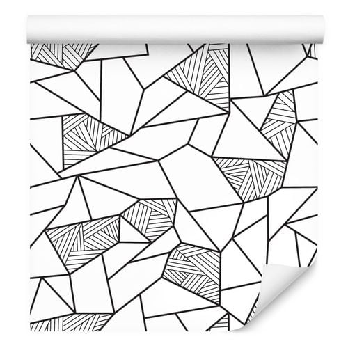 Tapeta Do Salonu Czarno-Biały GEOMETRYCZNY Wzór 3D na Arena.pl