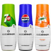 3x SYROP KONCENTRAT SODASTREAM 7UP MIRINDA PEPSI SATURATOR SOK DO WODY GAZ