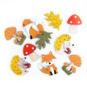 DREWNIANE MOTYWY LEŚNE SAMOPRZYLEPNE 10 SZT MULTIKOLOR DPDN-156