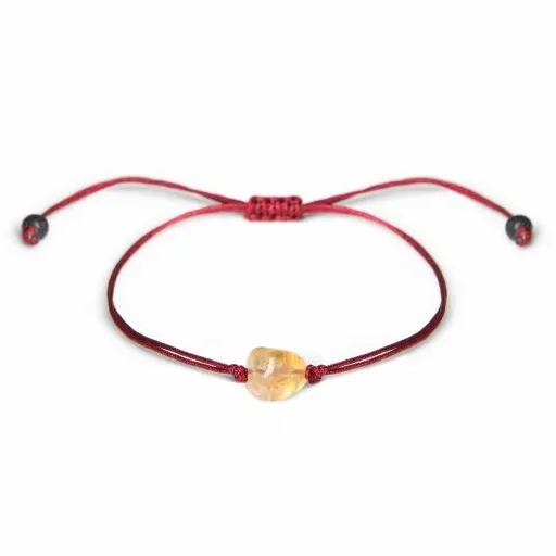 Bransoletka na czerwonym sznurku kamień CYTRYN zdjęcie 2
