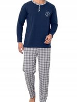 Piżama męska na prezent długi rękaw długie spodnie bawełniana XXL 2XL