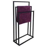 Nowoczesny Stojak Wieszak na Ręczniki 3 Ramienny Metal Loft CZARNY