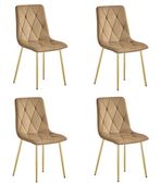 Krzesło LIBRA - brązowy aksamit / nogi kolor złoty x 4