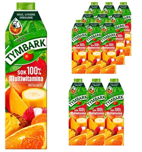 Tymbark Sok 100% multiwitamina 1 l x 12 sztuk na Arena.pl