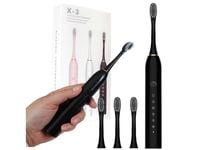 Szczoteczka soniczna do zębów elekrtyczna zestaw czarny