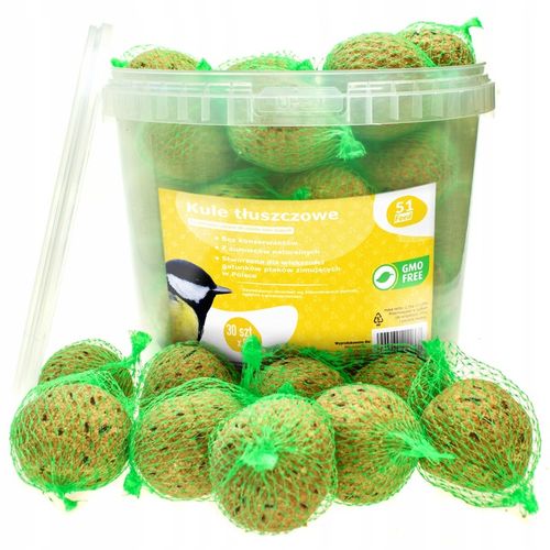 KULE TŁUSZCZOWE DLA PTAKÓW KARMA POKARM ZE SŁONECZNIK ZIARNO 30 SZTUK na Arena.pl