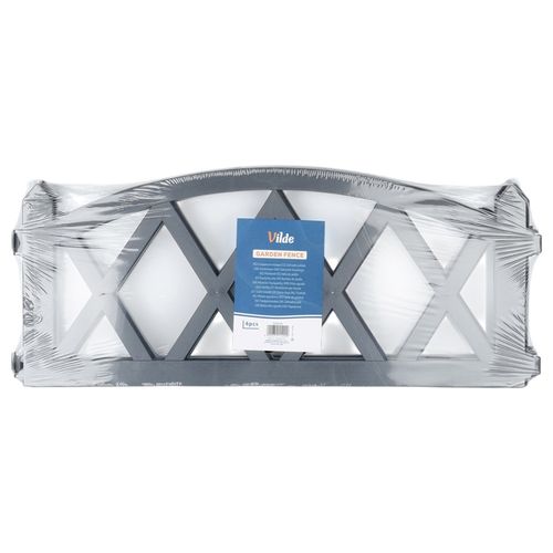 Płotek ogrodowy szary 57x25 cm 4 szt. na Arena.pl