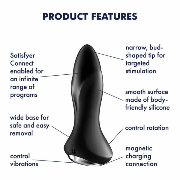 Plug-Vibrator Rotation Plug 1 Connect App (Black) zdjęcie 6