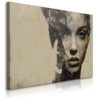 Obraz Na Płótnie Do Salonu Sypialni Abstrakcyjny Portret Beton 100cm x 70cm