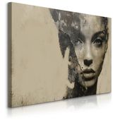 Obraz Na Płótnie Do Salonu Sypialni Abstrakcyjny Portret Beton 100cm x 70cm