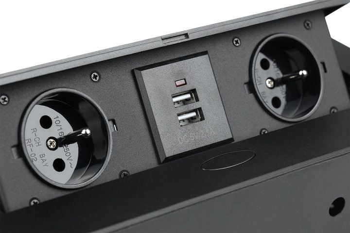 GNIAZDO CHOWANE W BLAT NABLATOWE GNIAZDKO + 2 USB zdjęcie 5