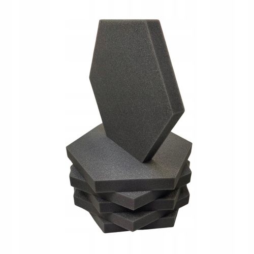 Pianka akustyczna | Gąbka wygłuszająca HEXAGON 32x28x3 cm - grafitowa na Arena.pl
