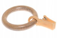 Kółka kółko drewniane z żabką do karnisza drewnianego, BUK 20 szt