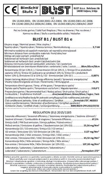 Piec kominek stalowy szamotowy BLIST B1 e koza 9kW zdjęcie 11