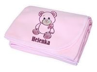 Kocyk z haftem z IMIENIEM metryczką twoim napisem 100x75 cm prezent