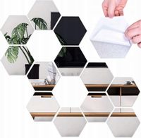 LUSTRO SAMOPRZYLEPNE NAKLEJKA ŚCIENNA HEKSAGON 12x