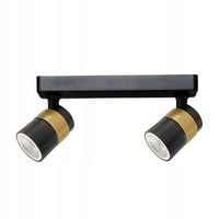 Lampa sufitowa ścienna 2 reflektorki regulowane czarna złota Light Prestige