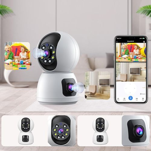 KAMERA MONITORUJĄCA BIAŁA 2,4G WIFI PTZ + 2 OBIEKTYWY 2MP na Arena.pl