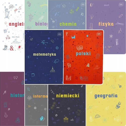 ZESTAW 10 ZESZYTÓW TEMATYCZNYCH PRZEDMIOTOWYCH ZE ŚCIĄGĄ 60k A5 INTERDRUK na Arena.pl