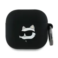 Etui Karl Lagerfeld Silicone Choupette Head 3D na AirPods 4 - czarne