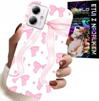 ETUI DO MOTOROLA MOTO G14 - RÓŻOWE WSTAZKI WSTĄZKA MODNE WZORY CASE