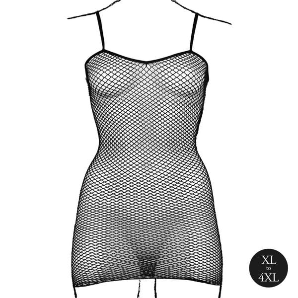 Short Dress With Fishnet Structure And Spaghetti Straps zdjęcie 9
