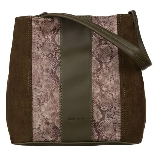 torebka damska ze skóry ekologicznej z wężowym wzorem - david jones na Arena.pl