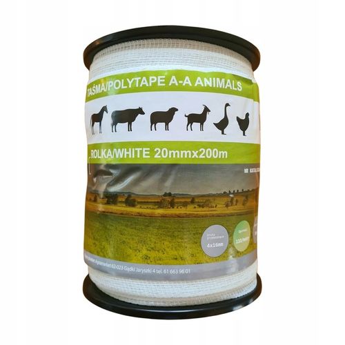 TAŚMA OGRODZENIOWA BASIC DLA KONI 200 MB / 20 MM BIAŁA PASTUCH na Arena.pl