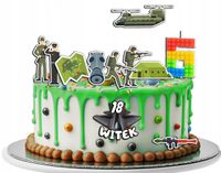 OPŁATEK ZESTAW NA URODZINY POSTACIE WOJSKO CZOŁG MUNDUR + IMIĘ