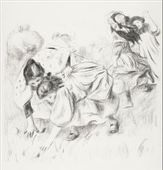 Enfants jouant à la balle, Pierre-Auguste Renoir - plakat 30x30 cm