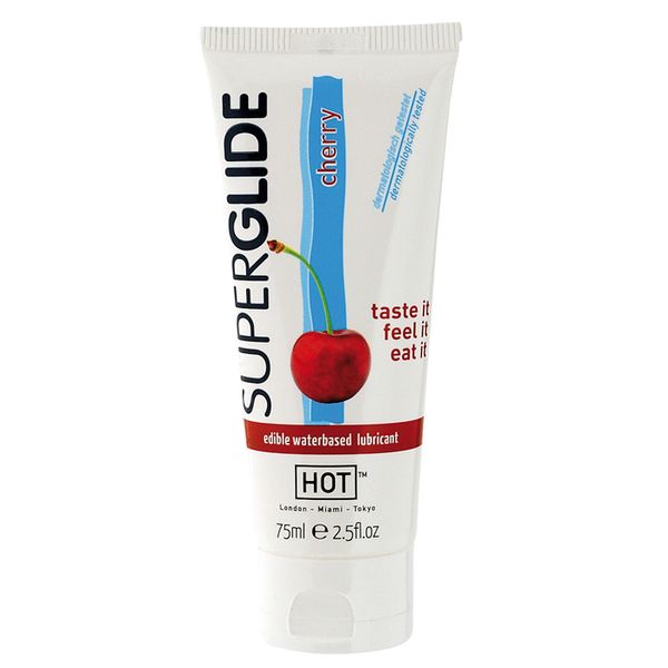 żel hot superglide cherry  75ml edible lubricant waterbased zdjęcie 1