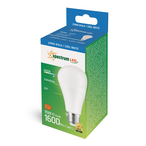 LED GLS E-27 230V 15W CW SPECTRUM zdjęcie 3