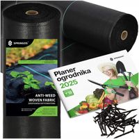 AGROTKANINA 70G 1,1x100m CZARNA AGROWŁÓKNINA UV GRUBA ANTYCHWASTOWA + KOTWY