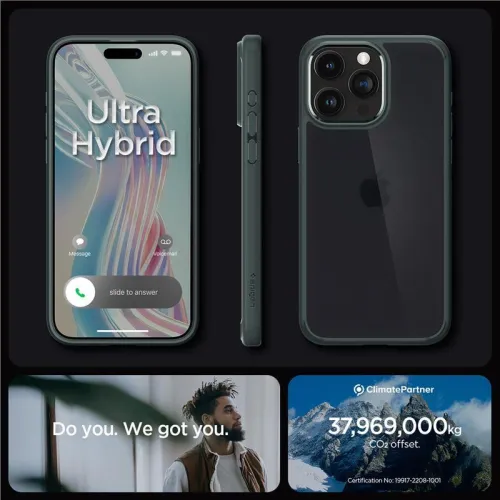 Etui Spigen Ultra Hybrid na iPhone 15 Pro Max - ciemnozielone na Arena.pl