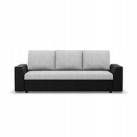 KANAPA LUGO Rozkładana Wygodna Sprężyny BONELL Funkcja Spania SZARY CZARNY