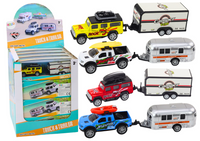 Autko Terenowe Z Przyczepą Kamperem Napęd Metalowe