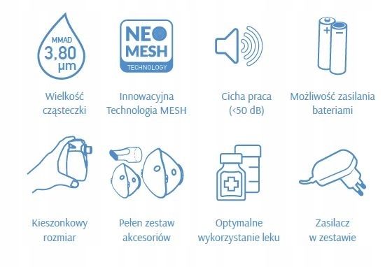 Inhalator nebulizator przenośny DIAGNOSTIC PRO MESH + gratis zdjęcie 5