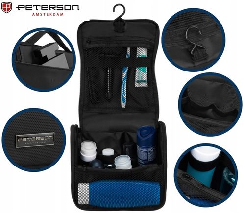 Kosmetyczka męska Peterson z haczykiem podróżna pojemna na kosmetyki na Arena.pl