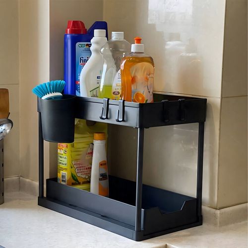 Dwupoziomowa Półka Regał Stojak Mocna pod Zlew Wysuwana do Kuchni na Arena.pl