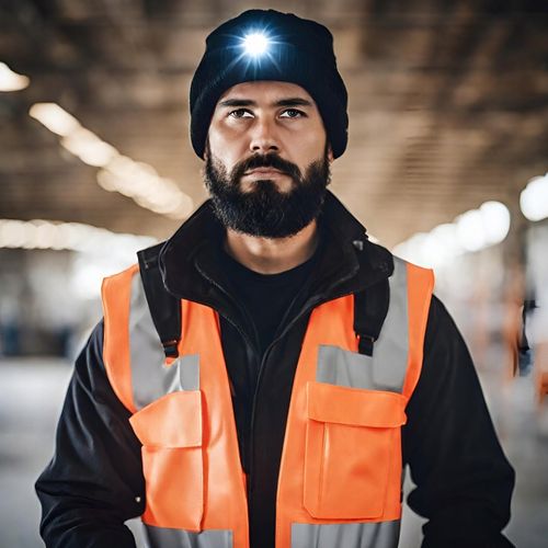 Czapka Zimowa z Latarką Lampką Czołową LED Ładowanie USB Ciepła Czarna na Arena.pl