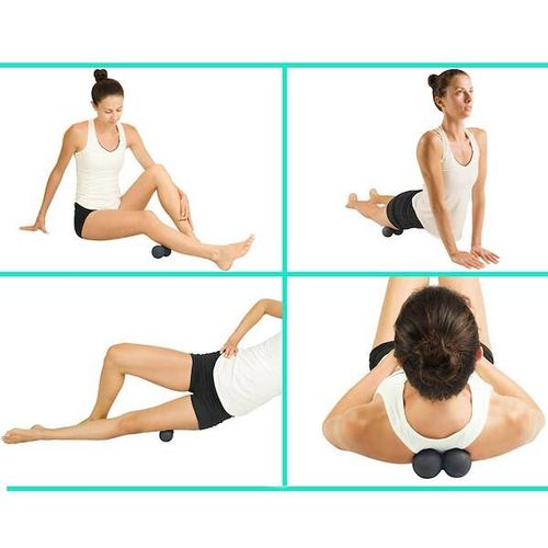 PODWÓJNA PIŁKA DO MASAŻU ROLLER SILIKONOWY 63MM MASAŻER LACROSSE CROSSFIT na Arena.pl