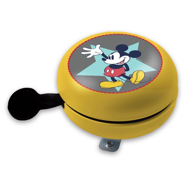 ND15_9147 DZWONEK DO ROWERU RETRO MICKEY ZOLTY zdjęcie 3